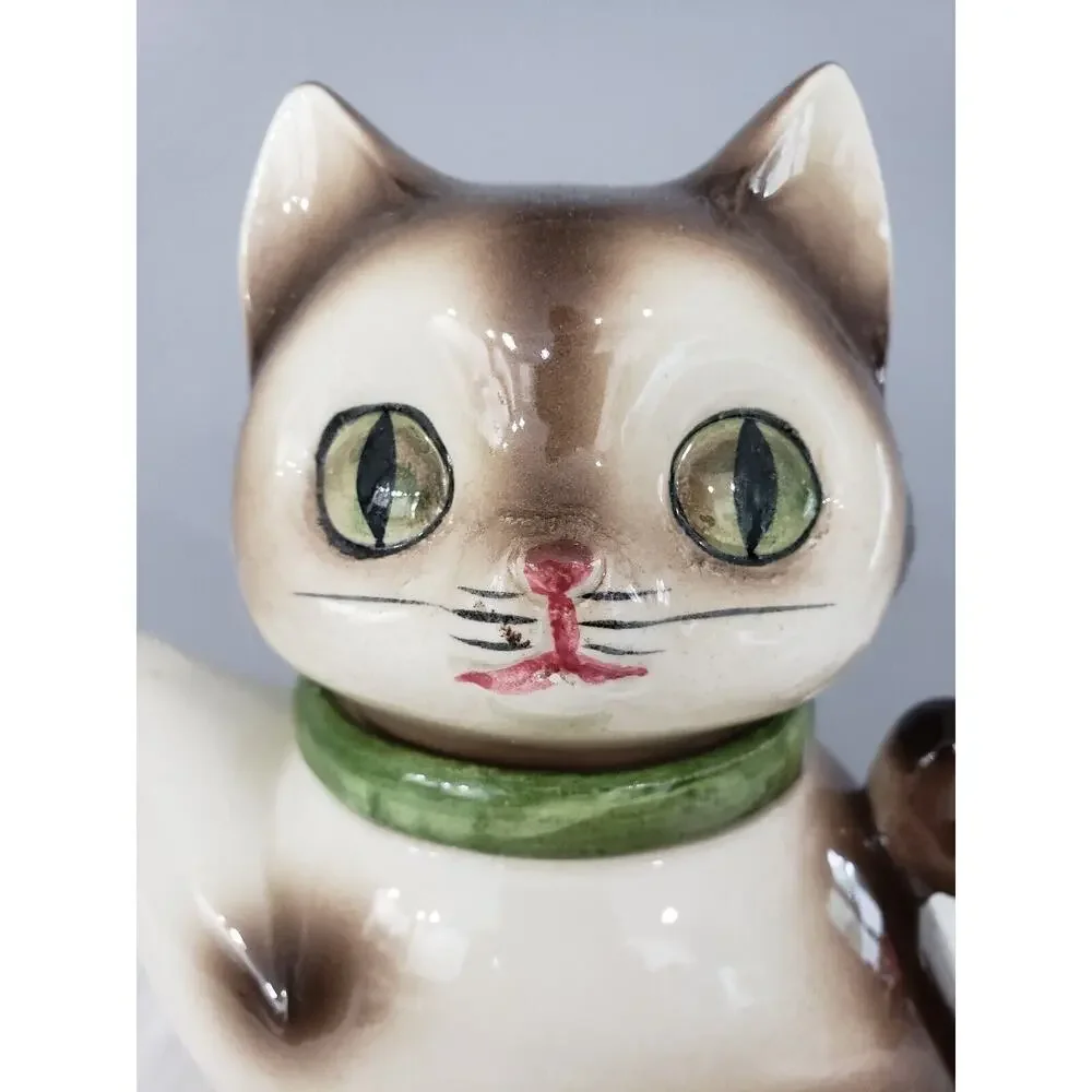 JAPANESE MID-20TH CENTURY VINT 1972 CMI LARGE CERAMIC CAT‎ FIGURE TEAPOT MCM